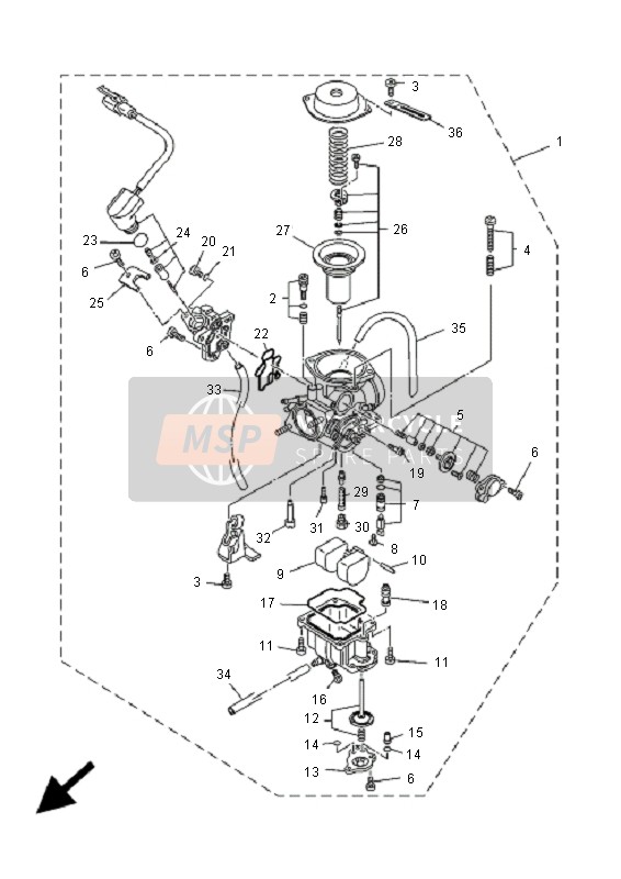 Yamaha YP125E MAJESTY 2009 Carburateur pour un 2009 Yamaha YP125E MAJESTY